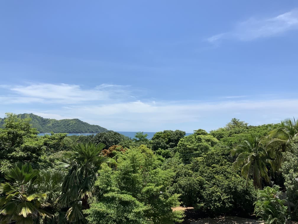 Ocean and mountain view from the villa patio